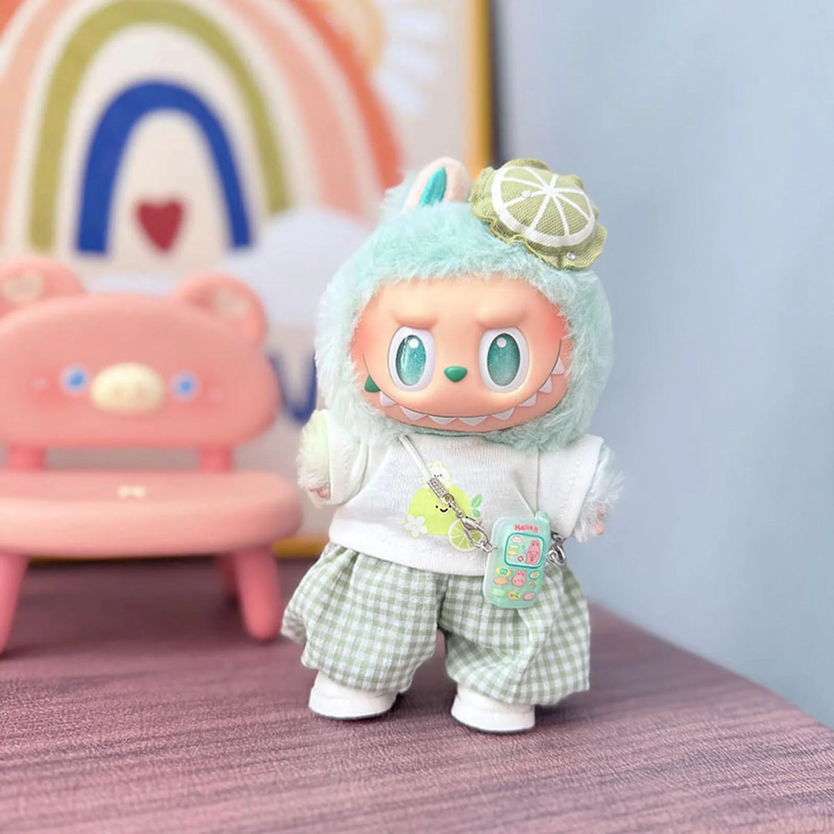 Pastel Green Bunny Lemon Outfit + Kd White Leather Shoes
