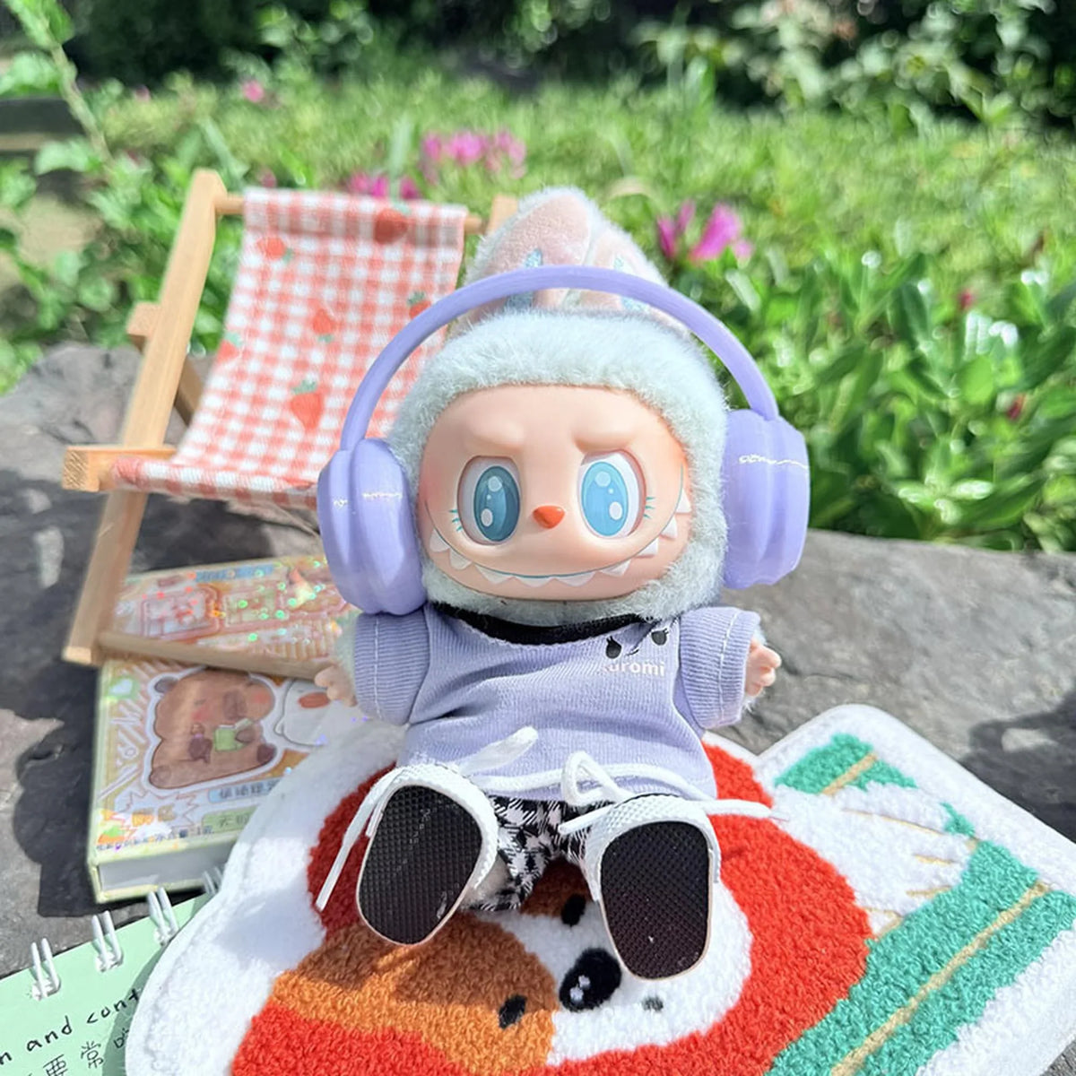 Picnic Leisure Set In Purple + Purple Headphones + Purple Canvas Shoes