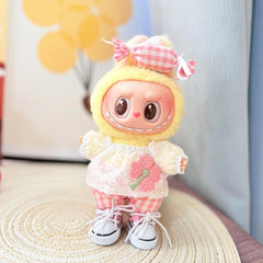 Pink Canvas Shoes + Sweet Plaid Baby Set In Pink