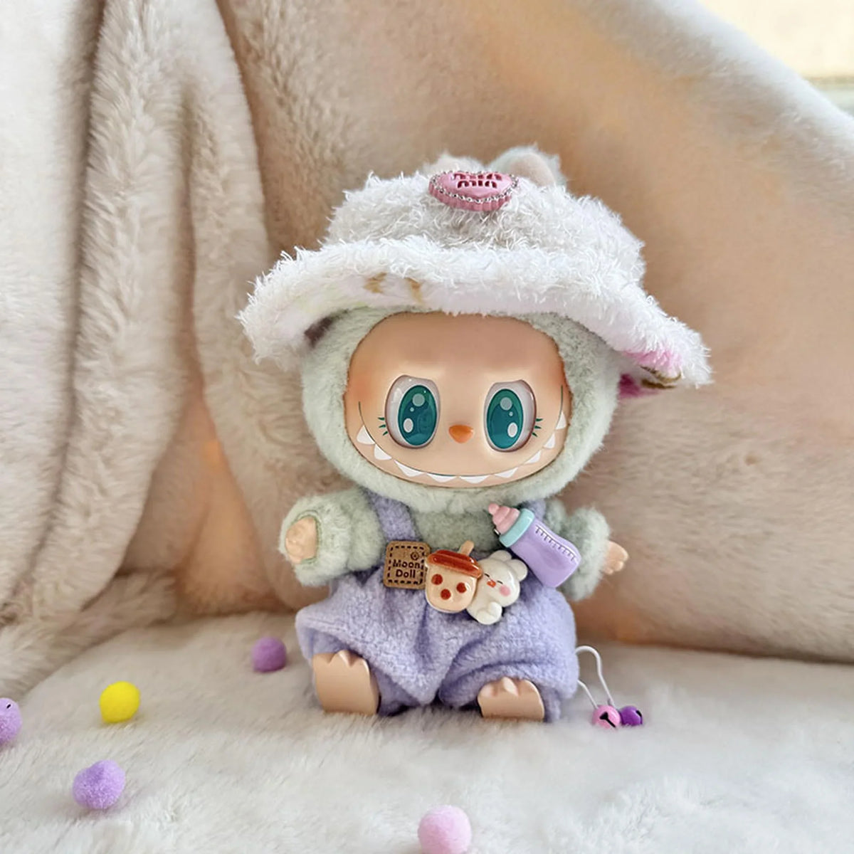 Pink Diamond Hat + Bottle Accessory Overalls In Purple