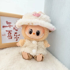 Pink Diamond Hat + White Double-Buckle Circle Sweater Two-Piece Set