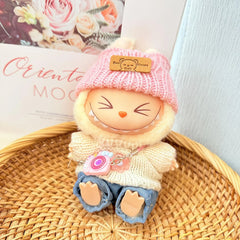 Pink Flipped Hat + Kd Pink Camera + Blue Flipped Jeans + Pink Six-Petal Flower Sweater