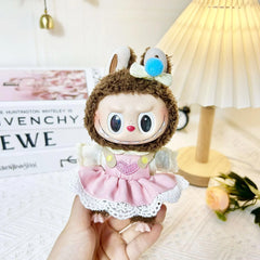 Pink Heart Blue Ball Hair Clip And Dress Set