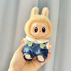 Pink Heart Collar Bear Tee + Designer Overalls