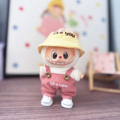 Pink Like Overalls + Yellow Like Cap + Pink Canvas Shoes