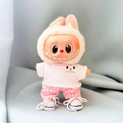 Pink Melody Tee + Pink Checkered Pants + Pink Canvas Shoes