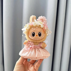 Pink Pearl Hair Accessory + Pink Pleated Floral Gown