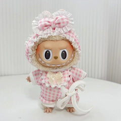 Pink Plaid Pajamas With Pendant