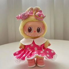 Pink Polka Dot Candy Skirt With Kd Pink Leather Shoes