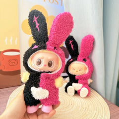 Pink Rain Boots + Fluffy Two-Tone Bunny Girl Outfit Cuteness