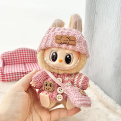 Pink Striped Button Sweater + Pink Turn-Up Hat + Pink B Bag