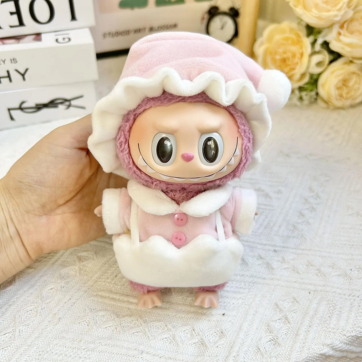 Powder Eggshell Pajama Three-Piece Set