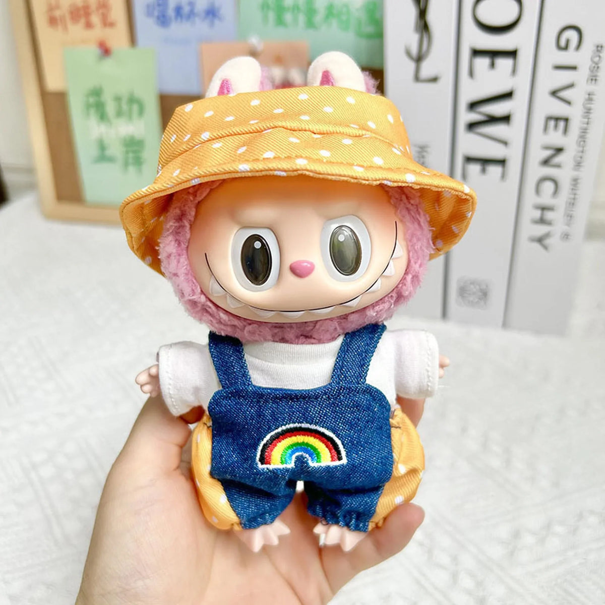 Rainbow Yellow Polka Dot Suspenders Pants