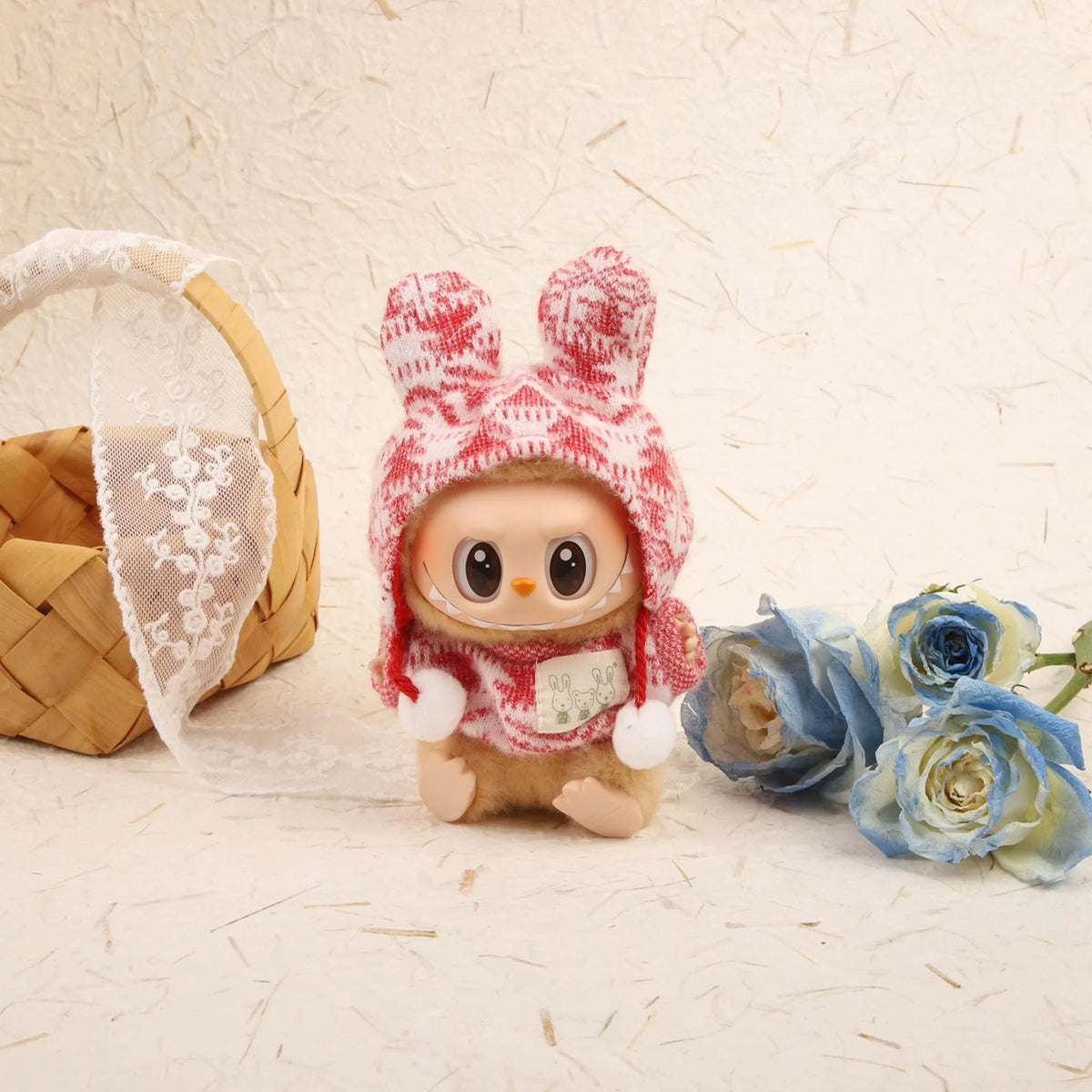 Red Bunny Ear Snowflake Sweater