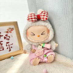 Red Checkered Hair Clip + Pink Bottle Overalls