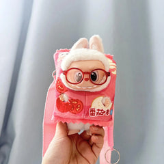 Red Frame Glasses + Pink Potato Chip Doll Outfit Bundle