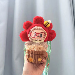 Red Frame Glasses + Red Potted Plant Doll Clothes Set (Doll Not Included)