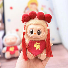 Red Hair Clips + Auspicious Character Bellyband