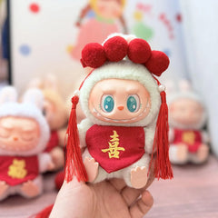 Red Hair Clips + Embroidered 'Xi' Character Belly Wrap