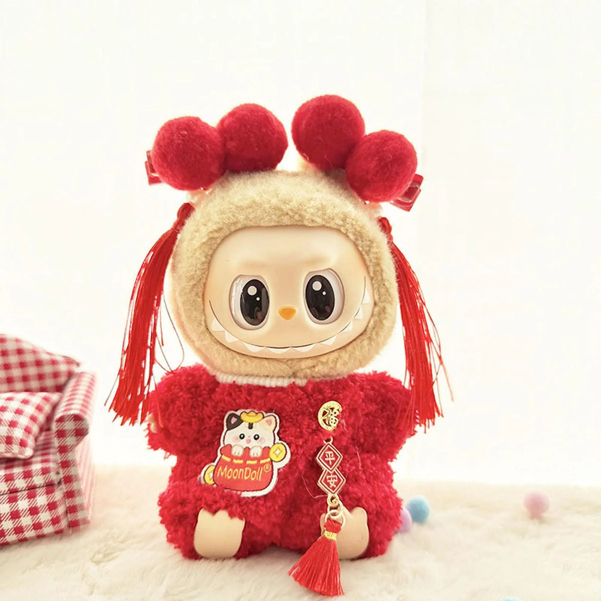 Red Hair Clips + Lucky String Pajama Set