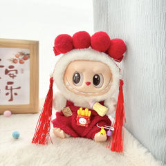 Red Hair Clips + Red Bottle Overalls