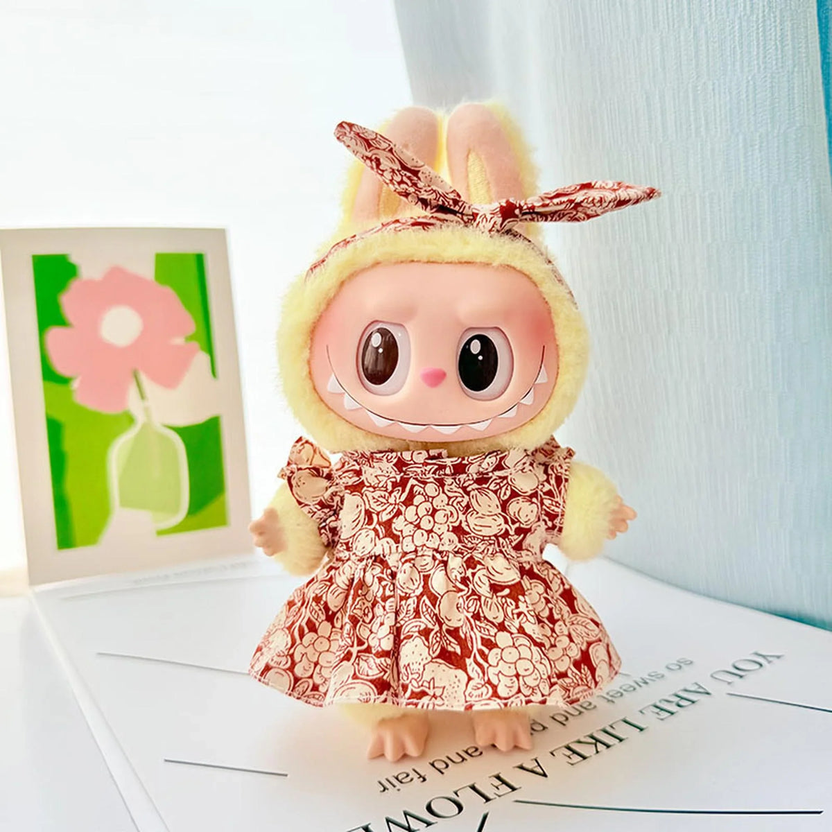 Red Playful Floral Fruit Dress For Kids