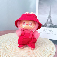 Red Pocket Belt Overalls Set