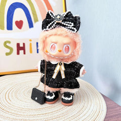 Retro Chanel-Style Black Dress + Black Princess Shoes + Black C Bag