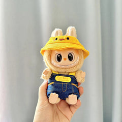 Single Duckling Hat Accessory + Yellow Baby Overalls