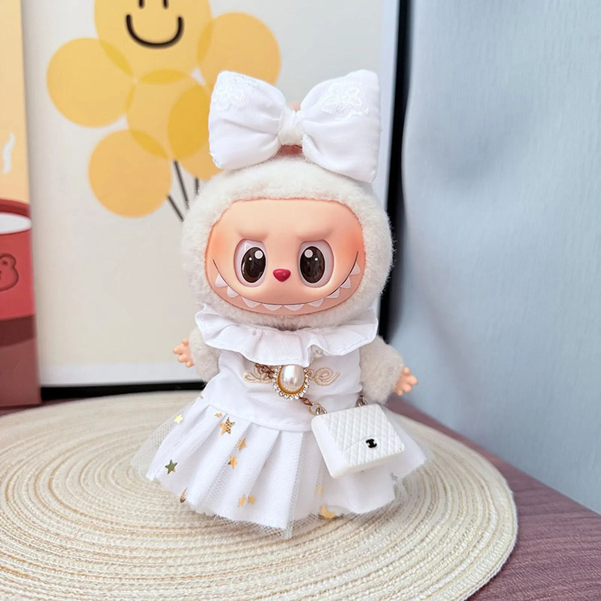 Starlight Pearl Dress + White Mini C Bag + Kd White Leather Shoes