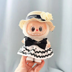 Starry Night Princess Dress (Excl. Bag) + Black-Trimmed White Straw Hat + White Princess Shoes