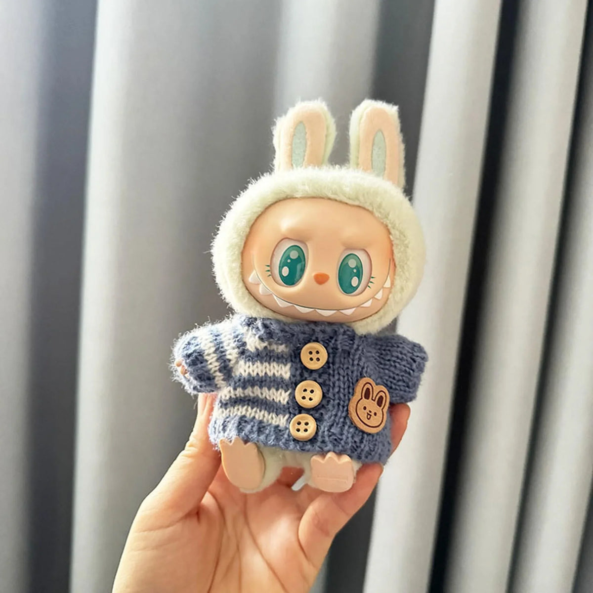 Striped Button Blue Sweater