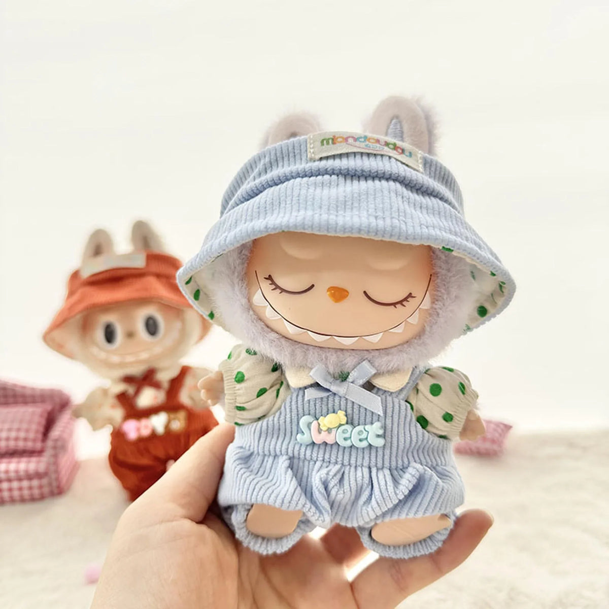 Sweet Blue Overalls Three-Piece Set