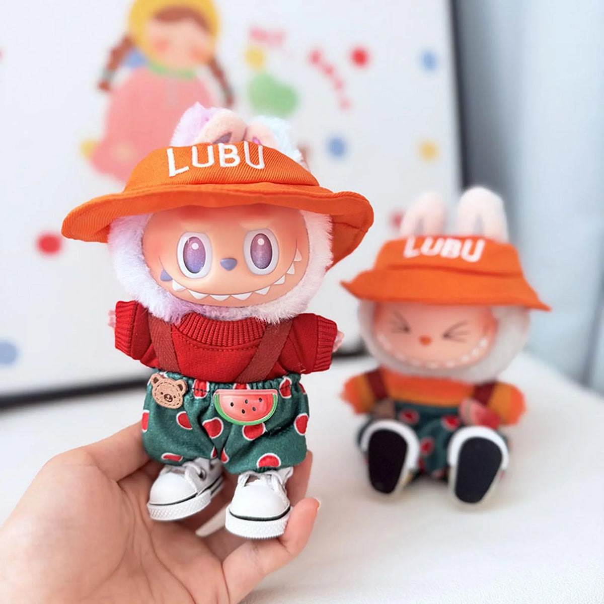 Watermelon Bear Overalls In Red + White Canvas Shoes