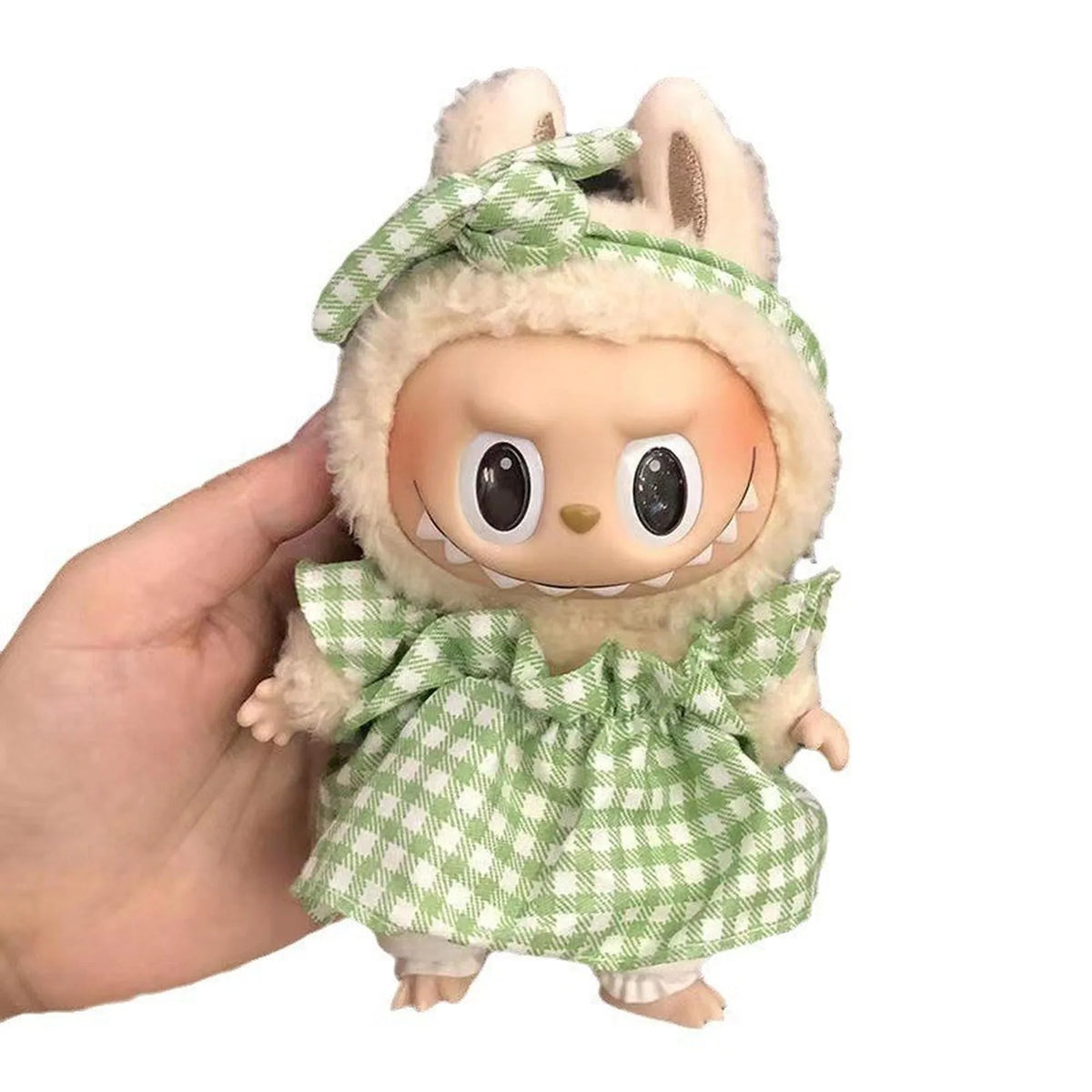 White And Green Checked Sleep Dress 3-Piece Set