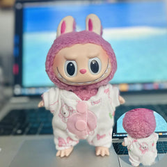 White Ball Tail Pink Bunny Romper