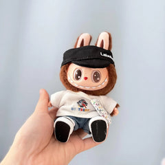 White Burberry T-Shirt + Rolled Jeans + White V Bag + White Canvas Shoes + Black Bubu Hat