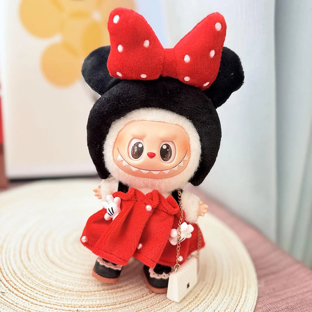 White C Bag + Black Princess Shoes + Minnie Dot Princess Dress