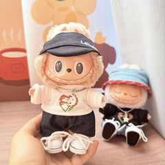 White Canvas Shoes + Black Bubu Cap + Green Leaf Heart White Tee
