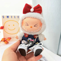 White Canvas Shoes + Kd Black Camera + Plaid Bear Denim Overalls Set