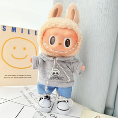 White Canvas Sneakers + Gray Hoodie Two-Piece Set
