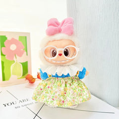 White-Framed Glasses + Kd Purple Dress Shoes + Spring Outing Floral Green Dress 4-Piece Set