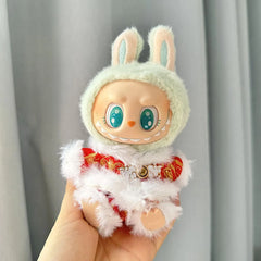 White Fur Trim Tang Suit Pendant
