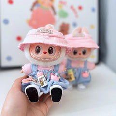 White Kettle + White Canvas Shoes + Pink & Blue Bear-Print Overalls Set