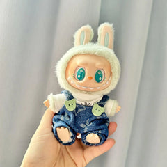 White Labubu T-Shirt + Designer Overalls