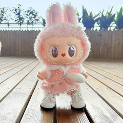 White Lace-Up Dress Shoes + Pearl Cream Dress Set In Pink