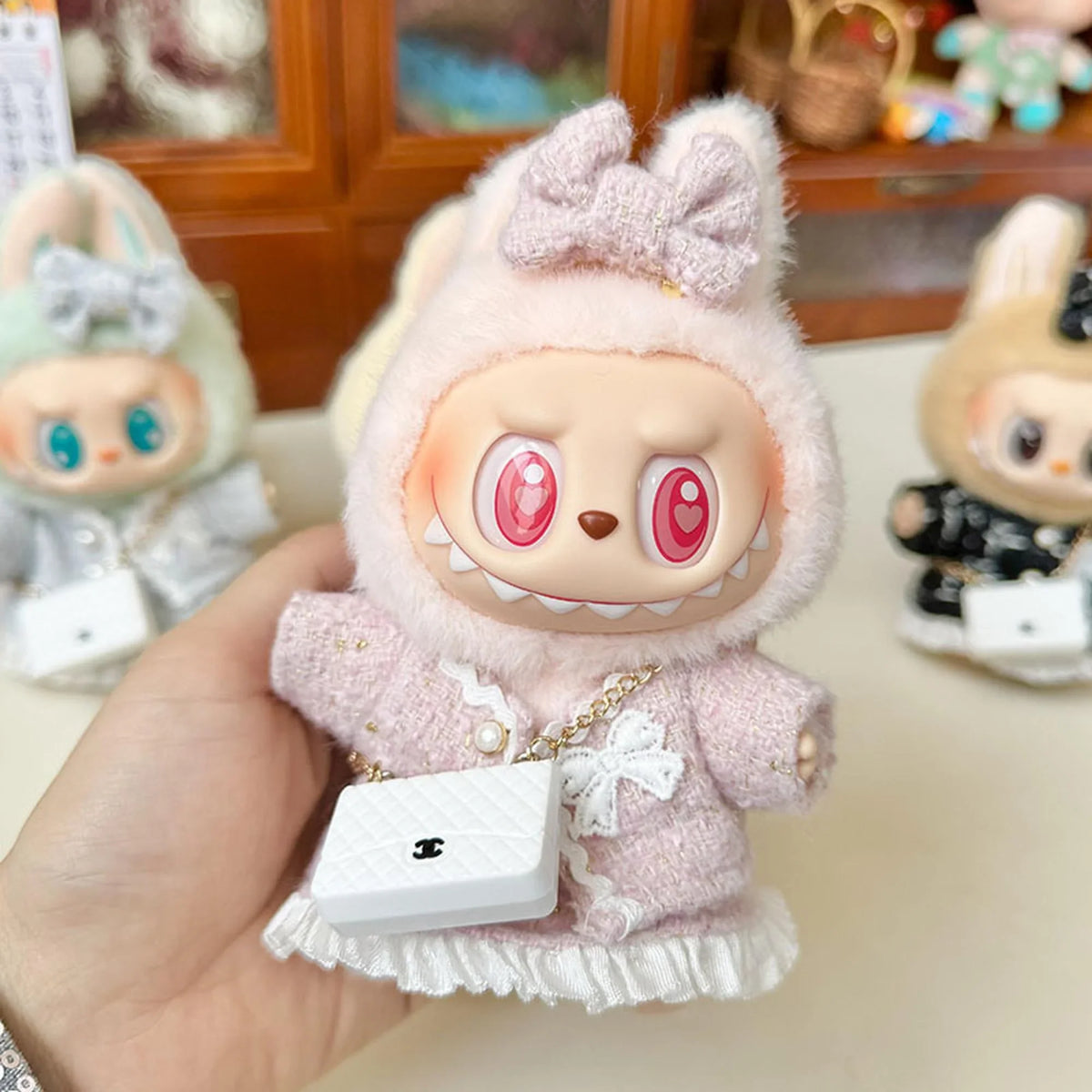White Mini C Bag + Classic Chanel-Style Pink