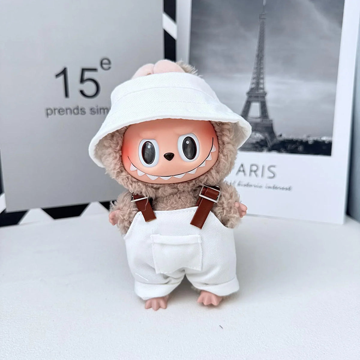 White Pocket Belt Overalls Set