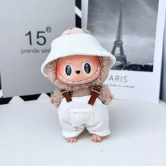 White Pocket Belt Overalls Set
