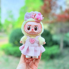 White Princess Shoes + Pink Mini Chanel-Style Pinafore Dress